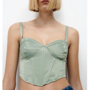 SATIN EFFECT CORSET TOP